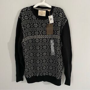 Weatherproof Vintage Men’s Crew Neck Long Sleeve Snow Flakes Printed Sweater XL